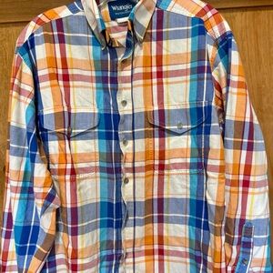 Wrangler Men's Colorful Plaid Button-Down Shirt